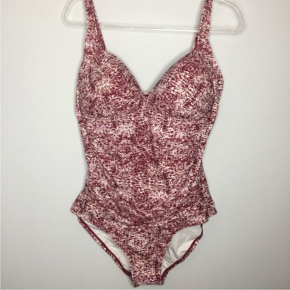 Swimsuits For All Pink Rose & White One Piece Swimsuit Size 14 - Picture 2 of 7